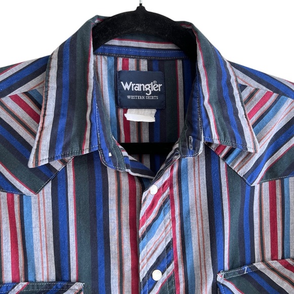 Wrangler Other - Vintage 80s Wrangler Striped Pearl Snap Shirt